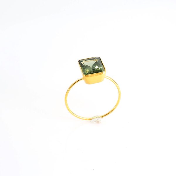 Single Stone Ring with Green Tourmaline