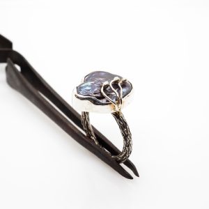 Black Pearl Ring in Silver 925