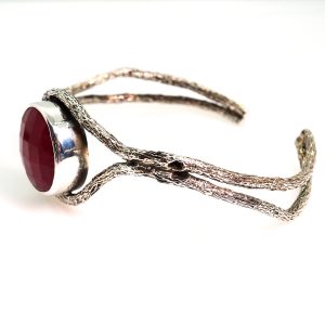 Cuff Bracelet with Red Agate