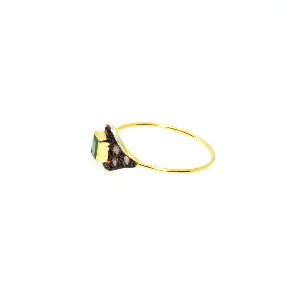Vintage Χρυσό Δαχτυλίδι με Σμαράγδι