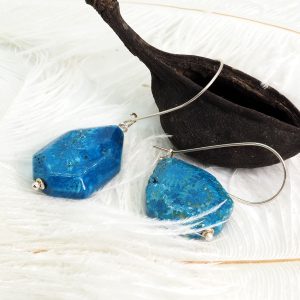 Σκουλαρίκια Μπλε Αχάτης