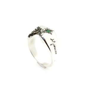 Handmade Ring with Emerald, Silver 925