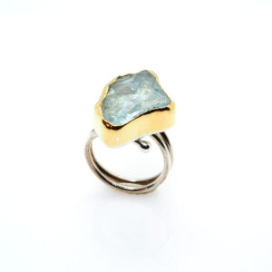 Raw Aqua marine Ring