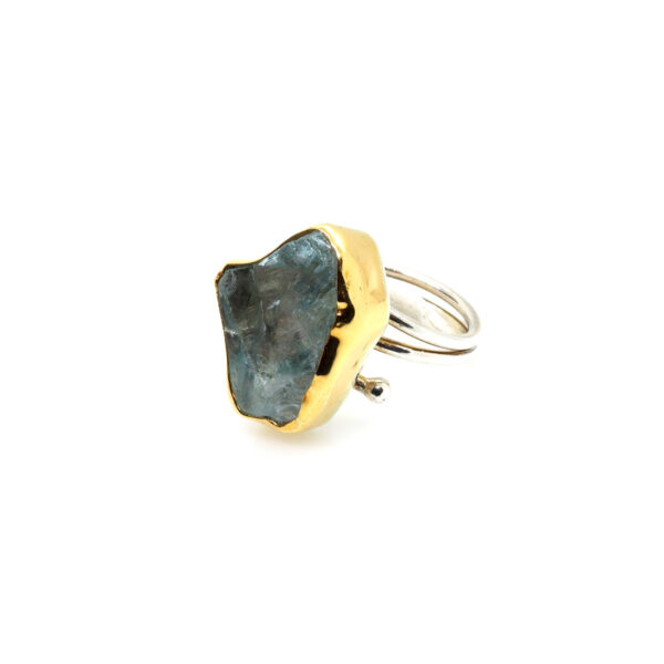 Raw Aqua marine Ring